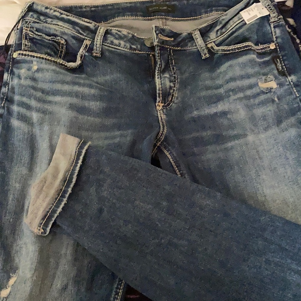 Silver Boyfriend Jeans